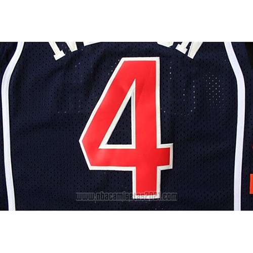 Camiseta USA 2004 Allen Iverson #4 Azul